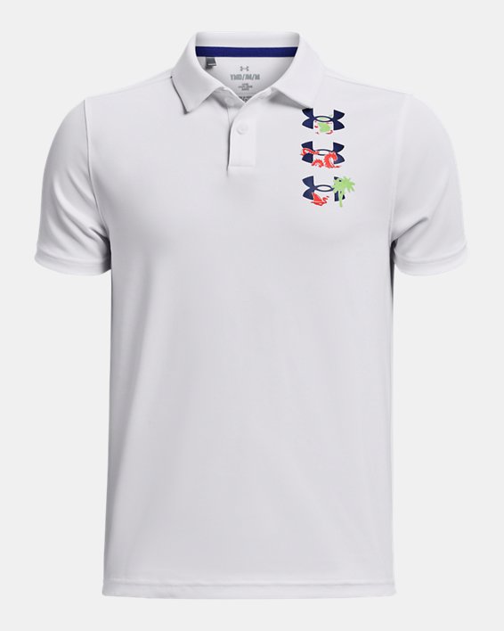 Boys' UA Performance Paradise Graphic Polo in White image number 0